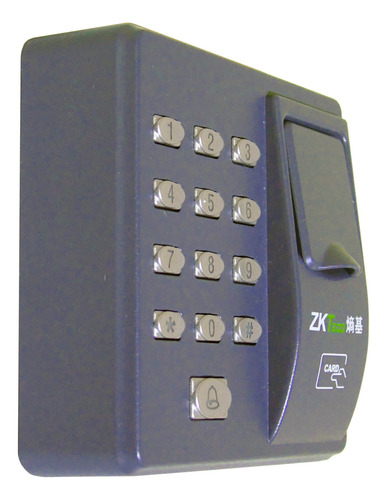 Kit Control Acceso Biométrico Rfid Chapa Tarjetas Botón Ir Color Gris Oscuro