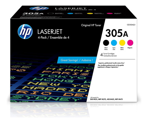 Hp 305a Black, Cyan, Magenta, Cartuchos De Tóner Amarillos (