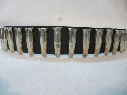 Imagen 4 de 6 de Cinturones De Cuero Con Balas Plateadas Cintos Que Sea Rock