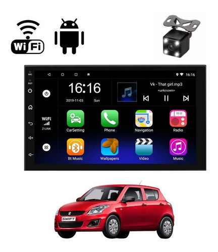 Radio Multimedia Android Wifi Gps Con Camara Suzuki Swift Go