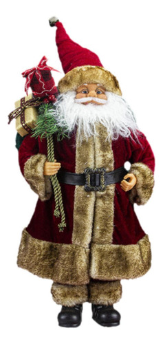 Figura De Papá Noel De Pie, Adorno Navideño Marrón Rojizo