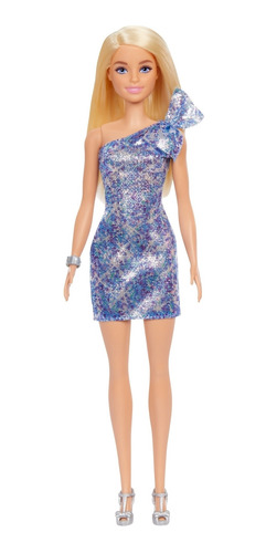 Imagen 1 de 6 de Barbie Fashionista, Muñeca Vestido De Noche Azul