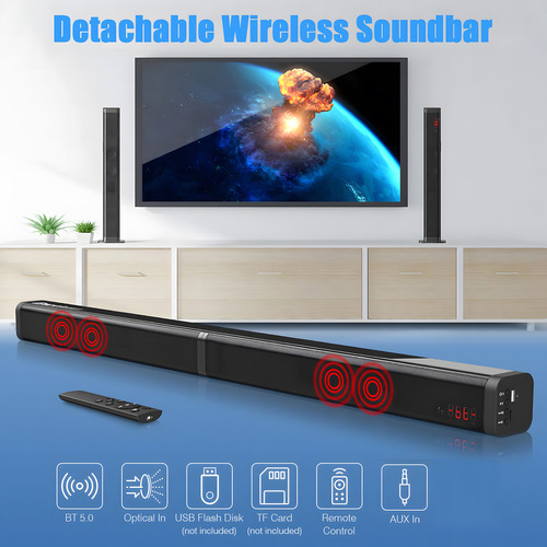 Barra De Sonido 2.0 Canales 5.0 Para Tv Con Altavoces De 40