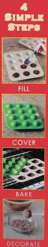 Nordic Ware Donut Hole And Cake Pop Pan, 12 Cavaties, Rojo