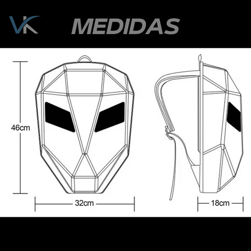 Mochila De Led Personalizada Espaçosa, À Prova D'água, Com Bluetooth Para Customizar Olhos De Led Porta Notebook E Capacete