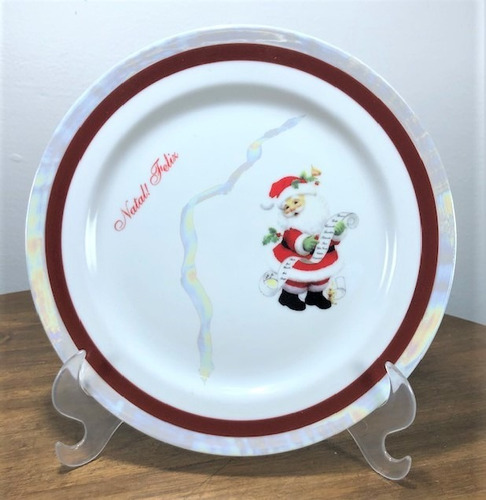 Prato Decorativo Feliz Natal Porcelana