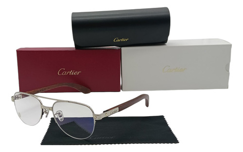 Lente Cartier Color Plata Ct03162o Plateado