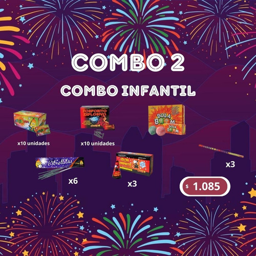 Combo Infantil 2 - Fuegos Artificiales - Fiestas - Navidad