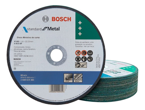 Kit 50 Discos De Corte Metal 7 Pol Bosch 2 Telas Standard