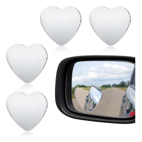 4 Pcs Espejo De Punto Ciego Del Corazón, Ángulo Ajustable De