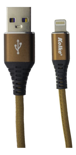 Cable Usb Kolke Gold 2 Metros - Compatible Lightning Iphone Ipad Mac Celular Tablet - Premium