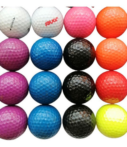 Pack 6 Pelotas Golf Color Y Blanca Usadas Buena Condición 