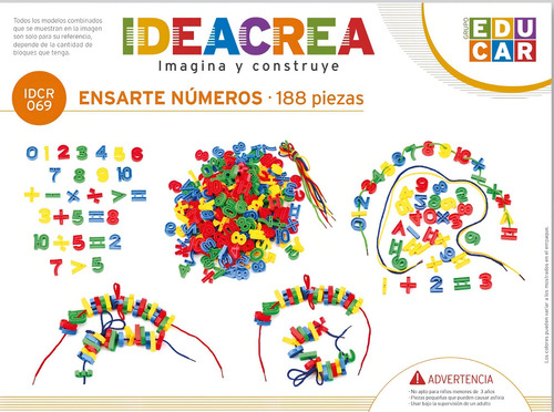 Juego De Ensamble, Construccion Plastico Ensarte Numeros Cantidad De Piezas 1