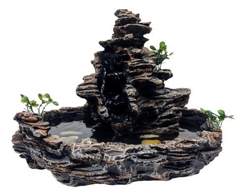 Fonte De Água Cascata Imita Pedra Marrom Meditação Feng Shui Bivolt
