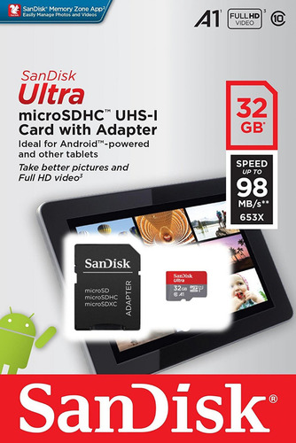 Imagen 5 de 6 de Tarjeta de memoria SanDisk SDSQUAR-032G-GN6MA Ultra con adaptador SD 32GB