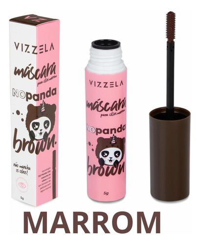 Máscara Para Cílios Marrom No Panda Brown Vizzela Vegana 