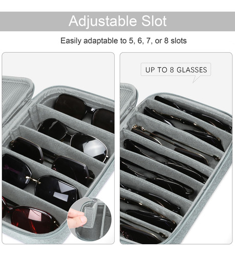 Estuche Organizador De Lentes Bukere Modelo Viaje Ajustable Color
