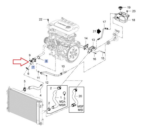 Caja Termostato Y Sensor Cavalier 1.5 2018 Gm Parts