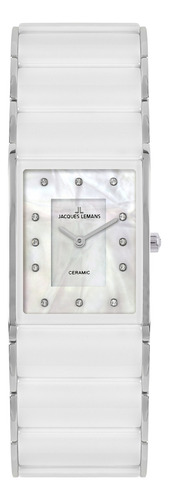 Reloj Jacques Lemans 1-1940g Color de la correa Ceramica blanca Color del bisel Acero Color del fondo Nácar