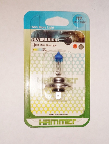 Bombillo  H7 Hammer Silver Bright 55w 50% Mas Luz