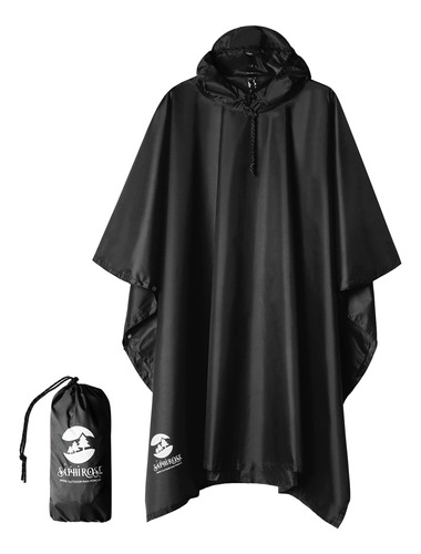 Saphirose Poncho De Lluvia Con Capucha Impermeable Para Homb