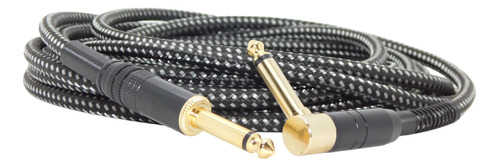 Cable Guitarra Electrica Bajo Plug De Lujo Textil 3 Mts 