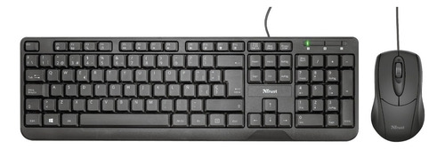 Teclado + Mouse Ziva Trust Multimedia Español Win Mac 23270 Color del mouse Negro Color del teclado Negro