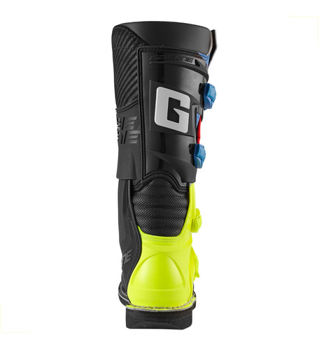 Botas Motocross Enduro Niños Gxj Negra/azul/amarillo Fluo