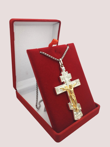 Cruz Peitoral Bizantina Grande 9cm, Colar, Pingente Crucifix