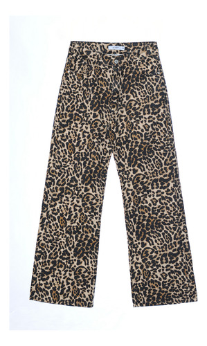 Pantalon Wide Leg Aminal Print Mujer Tiro Medio Infoestilos