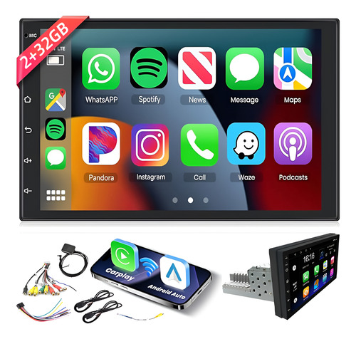 Radio 7'' Con Android Auto Carplay 1 Din 2gb+32gb-android 13