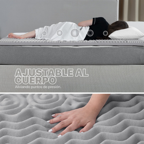 Colchoneta Memory Foam Individual Topper 5 Cm Real Textil