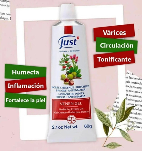 Imagen 6 de 7 de Venen Gel Swiss Just Producto Sellado Y Original