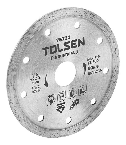 Disco Corte Diamantado Continuo 4 1/2'' Indust. Tolsen 76722