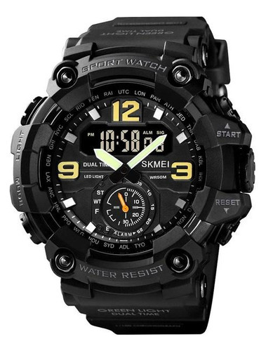 Reloj de pulsera Skmei 1637 Military Sport Top, color verde y negro, bisel, color negro, color de fondo negro