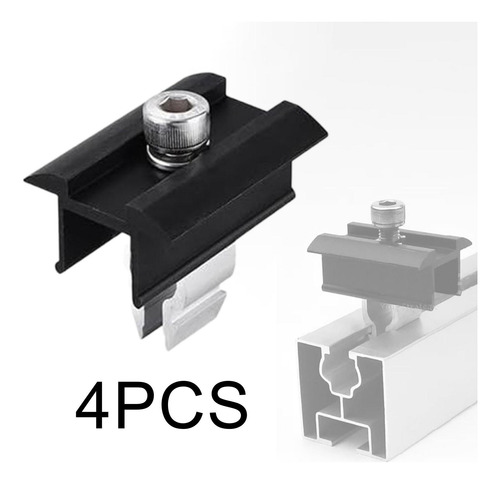 4 Clips Intermedios De Aluminio Para Montaje De Paneles