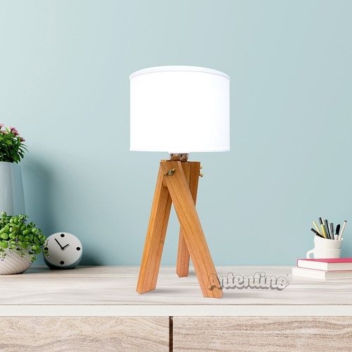 2 Lampara Velador Madera Nórdica Diseño Mesa Luz Escandinava