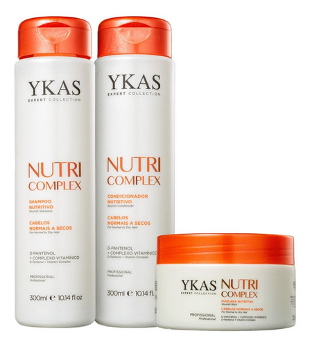 Ykas Kit Nutri Complex Shampoo + Condicionador + Máscara