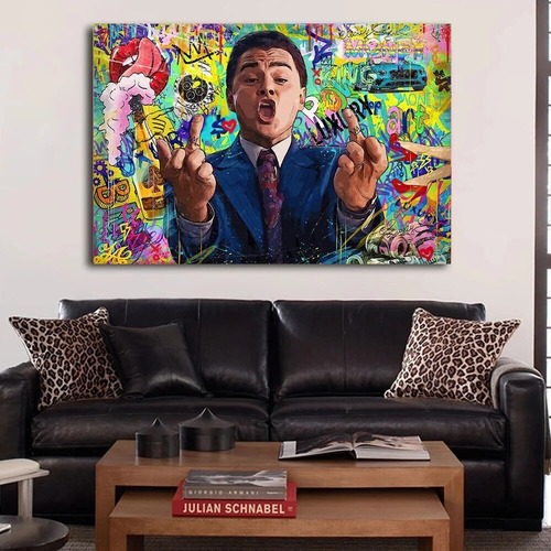 Imagen 2 de 9 de Cuadro-lobo De Wall Street 3-decorativo-ultra Hd-120x80cm.