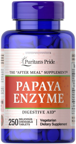 Imagen 1 de 1 de Enzimas De Papaya 250 Cápsulas Digestivo Puritans Pride