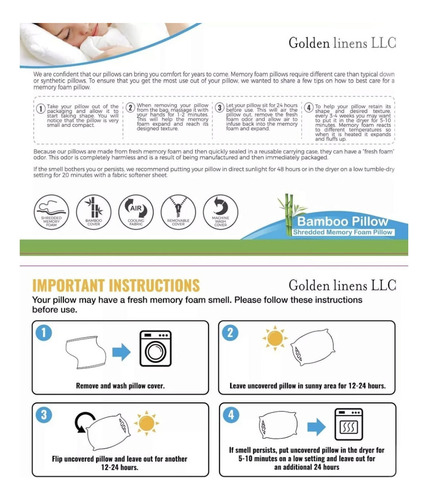 Almohada Bamboo Pillow Con Memory Foam King Size