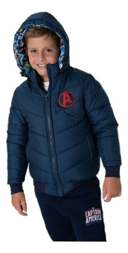 Campera Niños Avengers Spiderman Puffer Licencia Marvel®