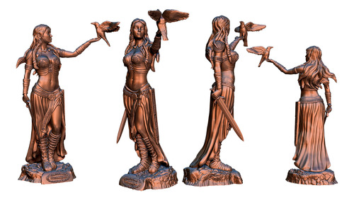 3dbauerstudio Diosa Morrigan Estatua Stl Imp. 3d