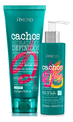 Kit Ativador De Cachos + Leave-in Cachos Fechados Amend 250g