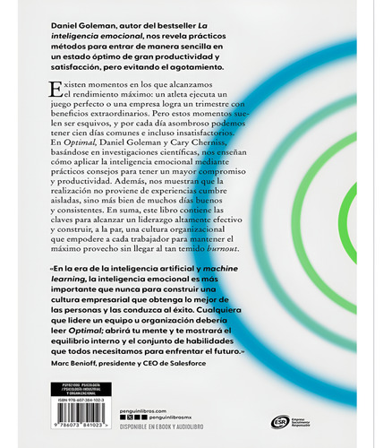 Optimal - Daniel Goleman Y Cary Cherniss - Ed B - Libro Orig