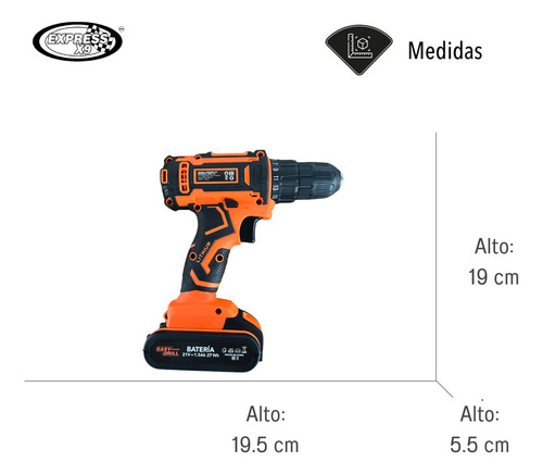 Exprees X9 Taladro Atornillador Eléctrico Recargable 