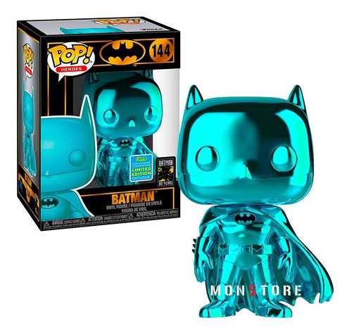 Funko Pop Batman Chrome Teal Blue Sdcc Shared W/ Protector