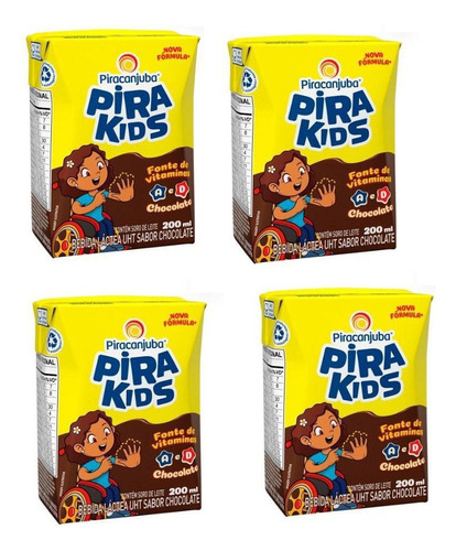 Achocolatado Pirakids 200ml - Pack De 35 Unidades