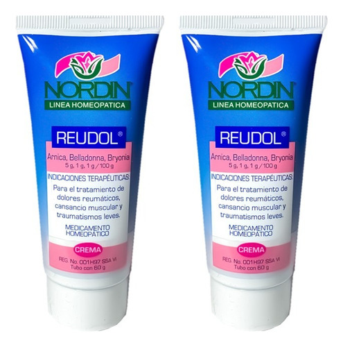 Crema para cuerpo Nordin Homeopatica REUDOL en tubo 60g neutra - pack x 2 unidades