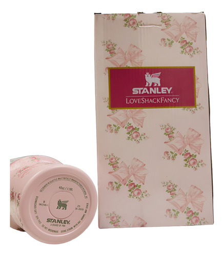 Termo Stanley 40 Oz: Estilo Unico X Love Shack Fancy Blush Blossom Elegance
